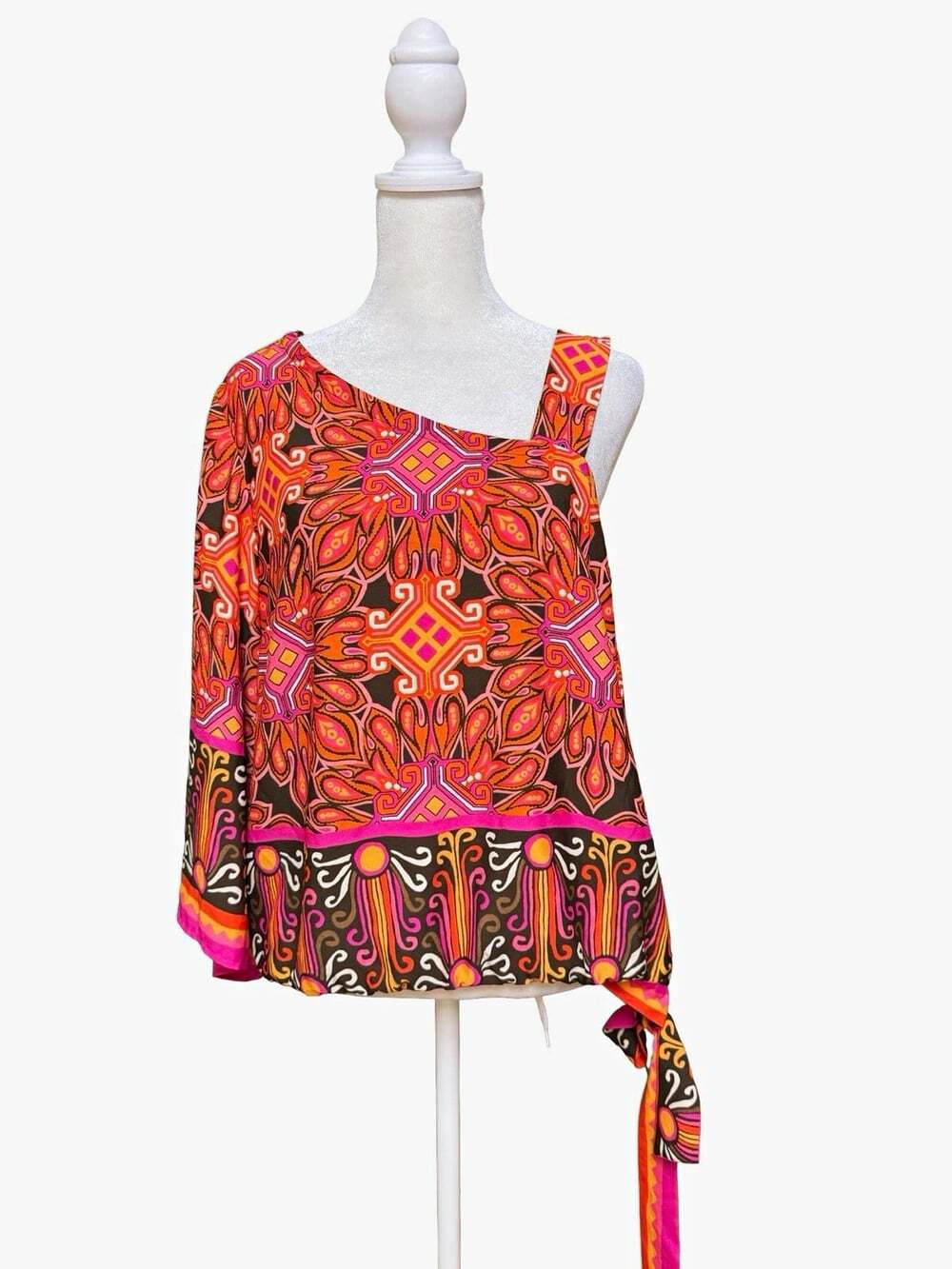 Handmade Women’s One-Shoulder Choli Blouse Top, One Size, Multicolor Cotton
